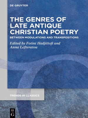cover image of The Genres of Late Antique Christian Poetry